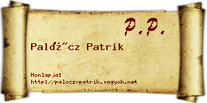 Palócz Patrik névjegykártya